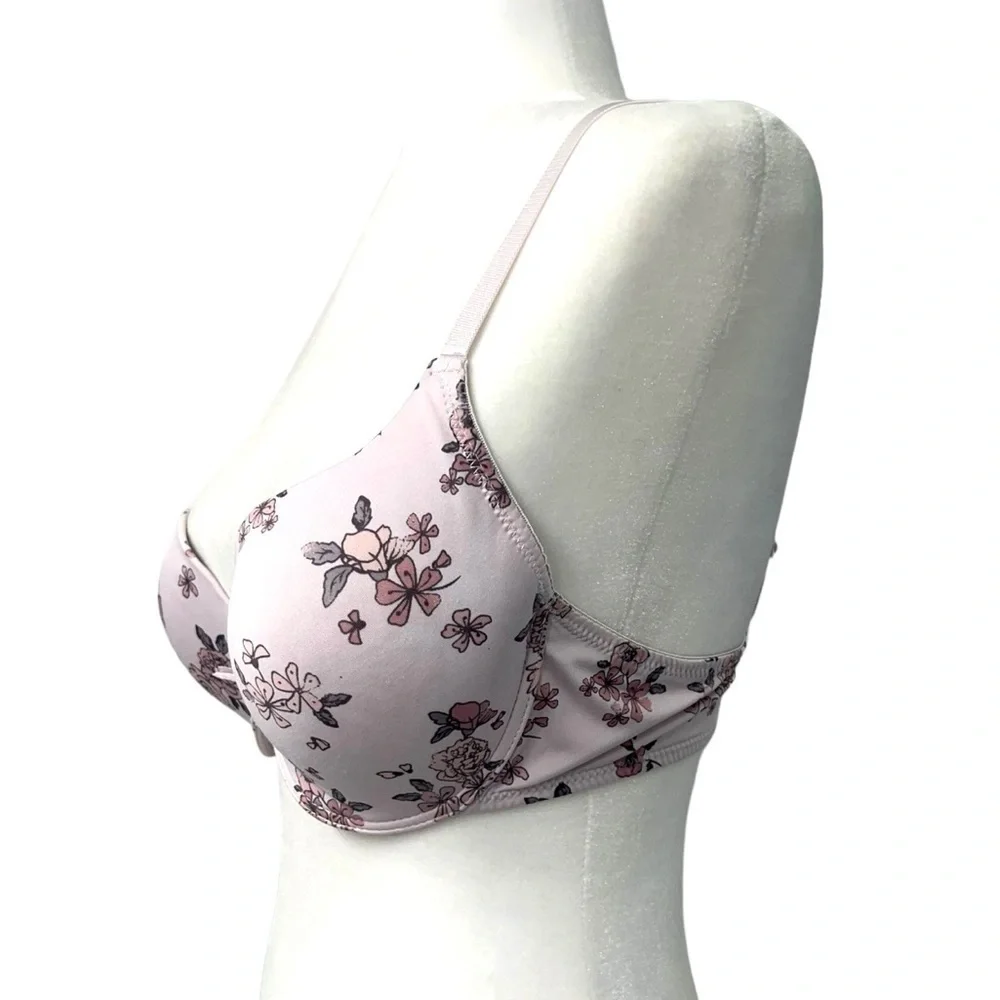 Kathy Ireland Light Pink Floral Bra - Size 36D